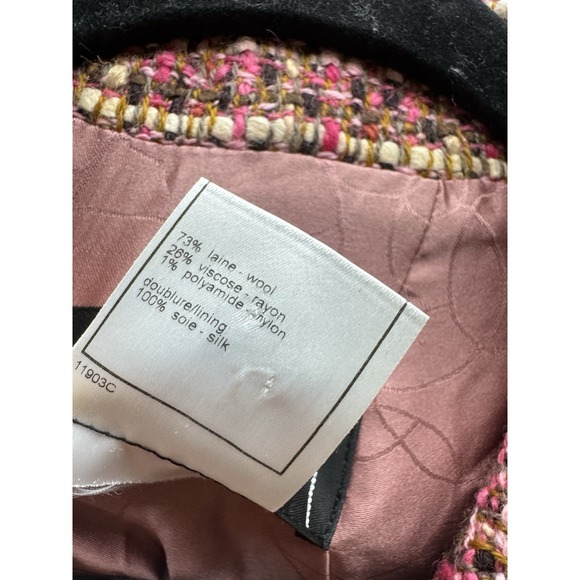 Vintage Chanel‎ 2001 Belted Tweed Midi Coat in Red & Black Size 36 01A - Picture 6 of 16